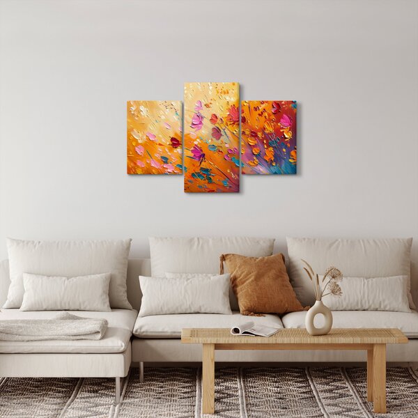 Kép - Színes virágok festése (90x60 cm)