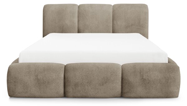 BUBBLA egyszemélyes kárpitozott ágy ágyneműtartóval 120x200 - világosbarna Coral