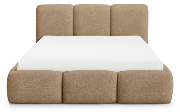 BUBBLA egyszemélyes kárpitozott ágy ágyneműtartóval 120x200 - barna Doha