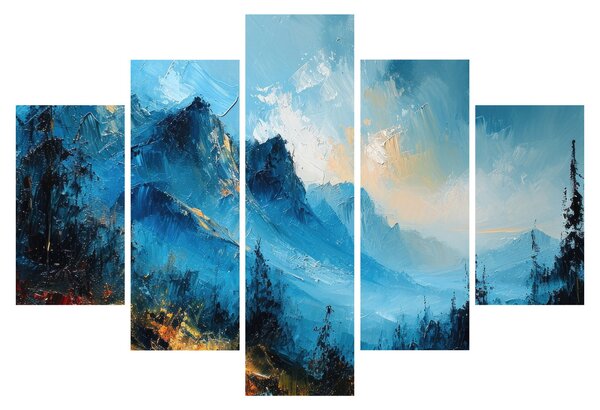 Kép - Hegyek festése (150x105 cm)