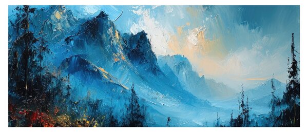 Kép - Hegyek festése (120x50 cm)