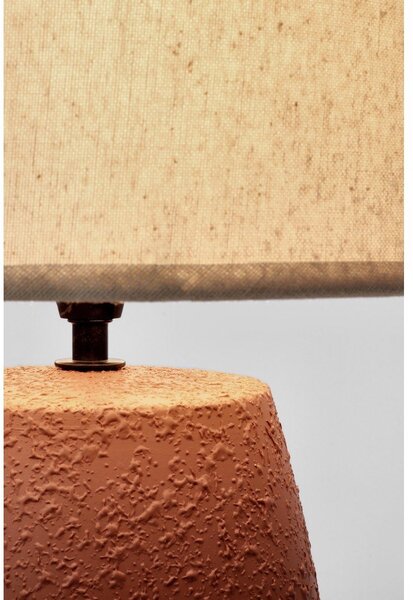 Terrakotta színű kerámia asztali lámpa textil búrával (magasság 41,5 cm) Irvin – Yes Everyday