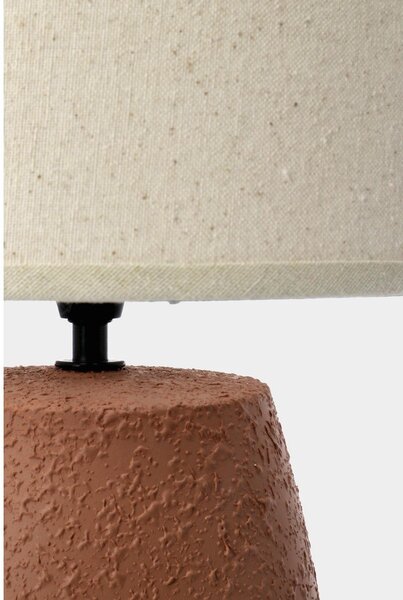 Terrakotta színű kerámia asztali lámpa textil búrával (magasság 41,5 cm) Irvin – Yes Everyday