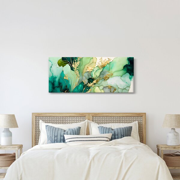 Kép - Zöld absztrakció (120x50 cm)