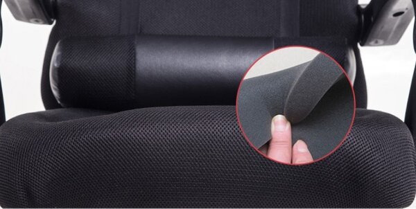 Elnöki forgószék lábtartóval , fekete - Kényelem és komfort,ergonomikus kialakítás!