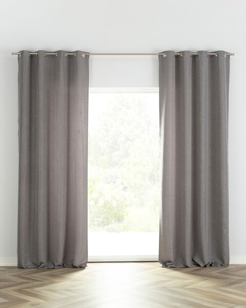 BASIC függöny karikákkal 140x280 cm szürkefekete melír 1 db