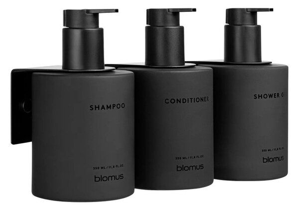 Fekete fali üveg szappanadagoló készlet 3 db-os 350 ml Kirei – Blomus