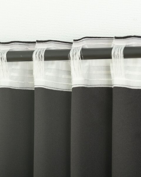 BASIC Chenille kész függöny redőzőszalagon 140x260 cm tengerészkék 1 db