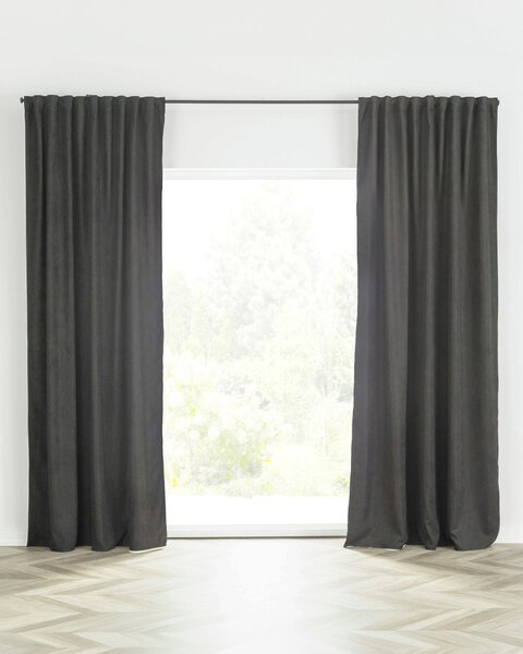 BASIC Chenille kész függöny redőzőszalagon 140x260 cm tengerészkék 1 db