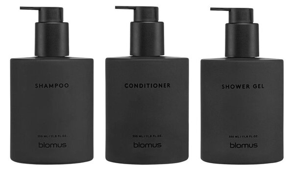 Fekete fali üveg szappanadagoló készlet 3 db-os 350 ml Kirei – Blomus