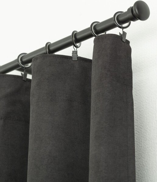 BASIC Chenille kész függöny redőzőszalagon 140x260 cm tengerészkék 1 db