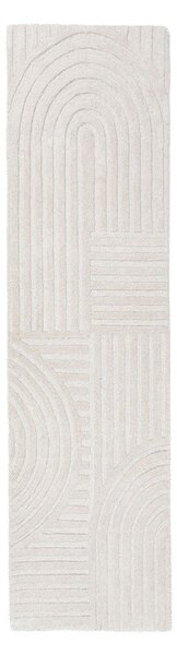 Elefántcsont színű kézi szövésű gyapjú futószőnyeg 60x230 cm Zen Garden – Flair Rugs