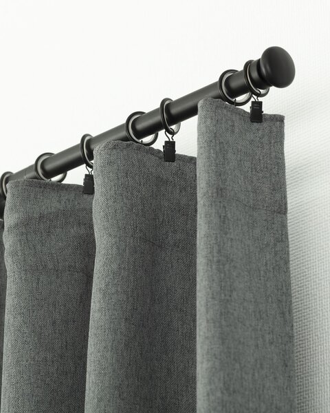 BASIC függöny ráncolószalaggal 140x300cm szürke denim 1 db