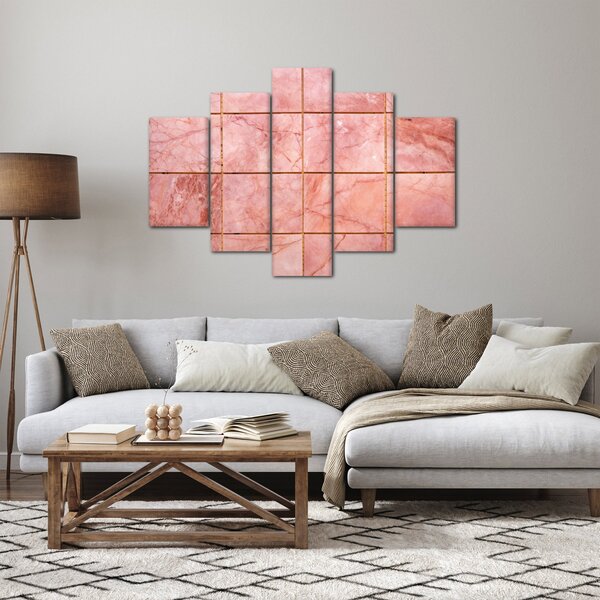 Kép - Rózsaszín, márványozott csempe (150x105 cm)