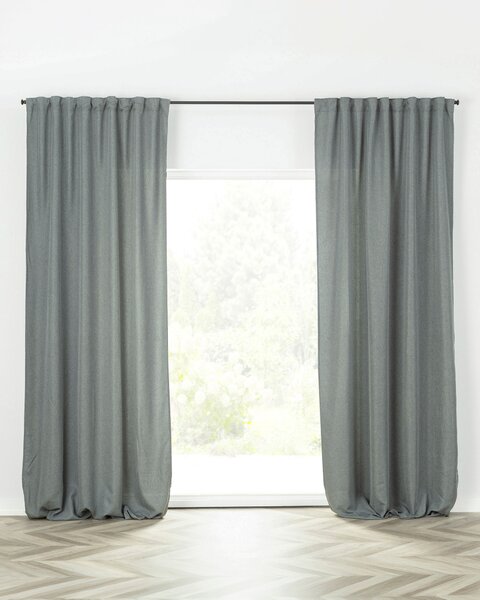 BASIC függöny ráncolószalaggal 140x300cm szürke denim 1 db
