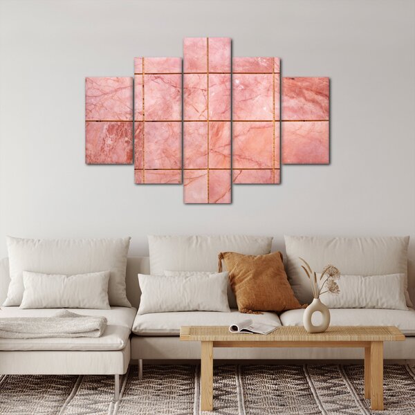 Kép - Rózsaszín, márványozott csempe (150x105 cm)