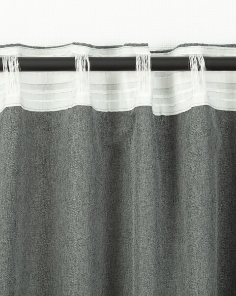 BASIC függöny ráncolószalaggal 140x300cm szürke denim 1 db