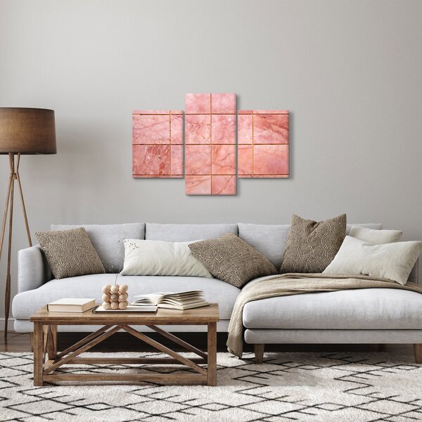 Kép - Rózsaszín, márványozott csempe (90x60 cm)