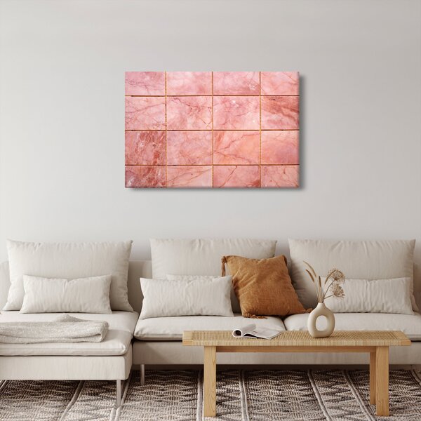 Kép - Rózsaszín, márványozott csempe (90x60 cm)