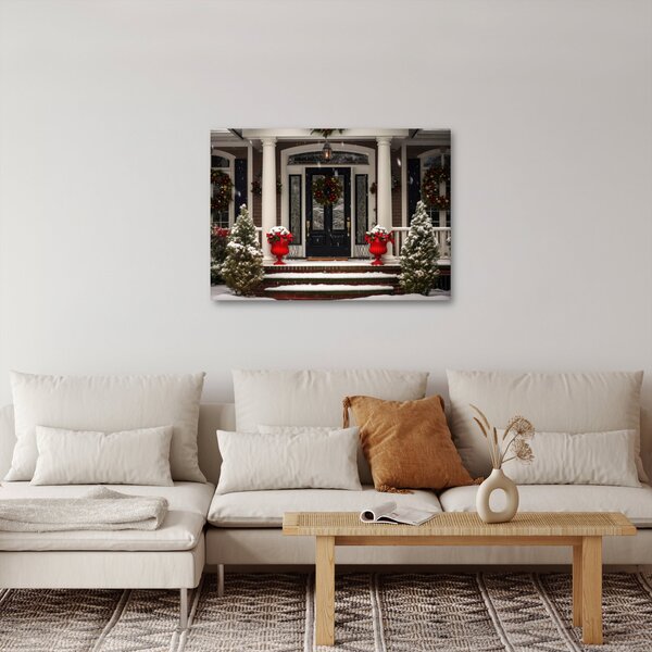 Kép - Karácsonyi díszítésű ház (70x50 cm)