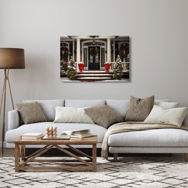 Kép - Karácsonyi díszítésű ház (90x60 cm)