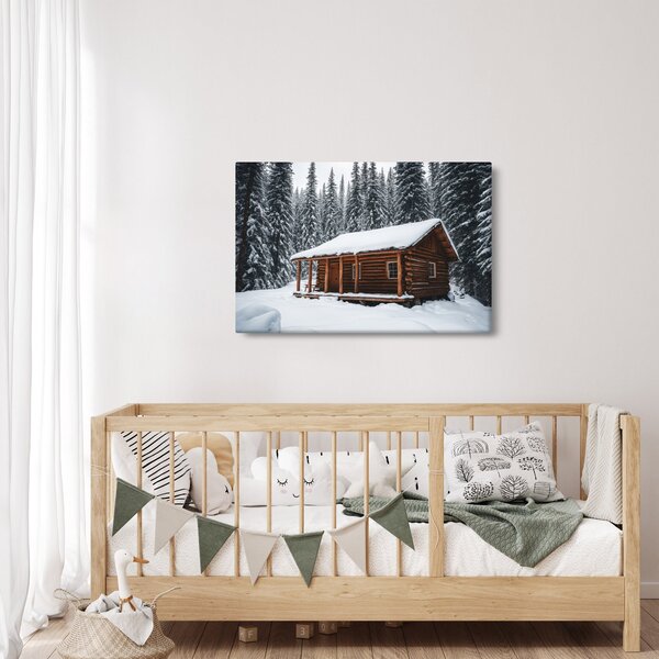 Kép - Hóval borított kunyhó (90x60 cm)
