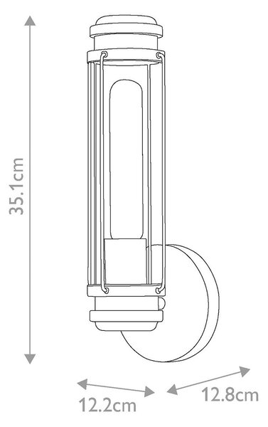 Hinkley lighting vintage fali lámpa masthead fekete sárgaréz átlátszó elshk-masthead1-hbbk IP44