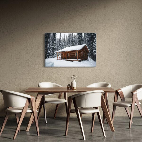 Kép - Hóval borított kunyhó (90x60 cm)