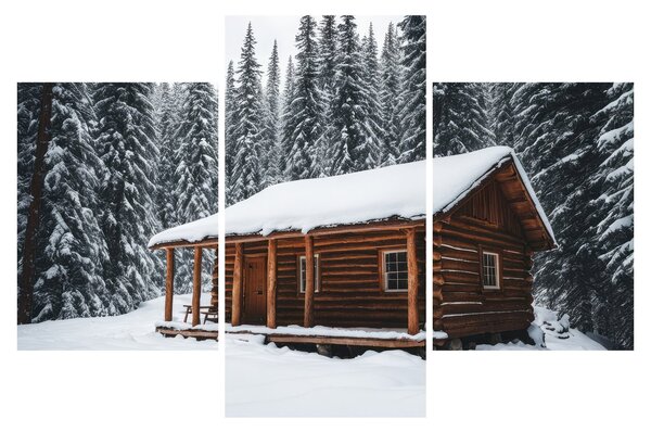 Kép - Hóval borított kunyhó (90x60 cm)
