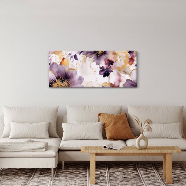 Kép - Akvarell virágok (120x50 cm)