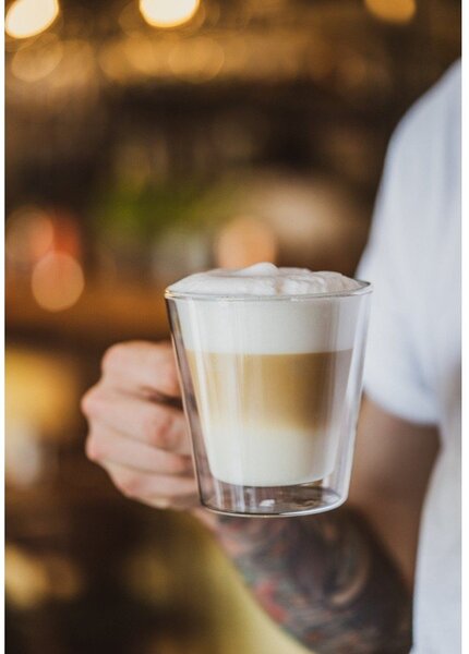 Üveg bögre szett 2 db-os cappucinóhoz-duplafalú 350 ml – Vialli Design