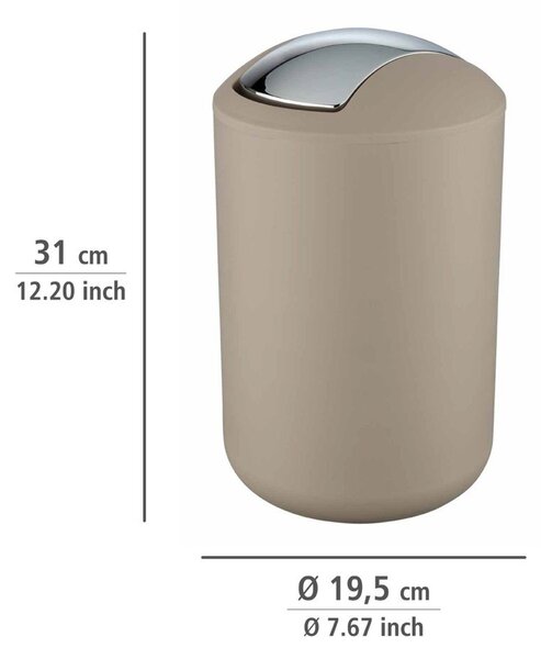 Szürkésbarna műanyag szemetes 6,5 l Brasil – Wenko