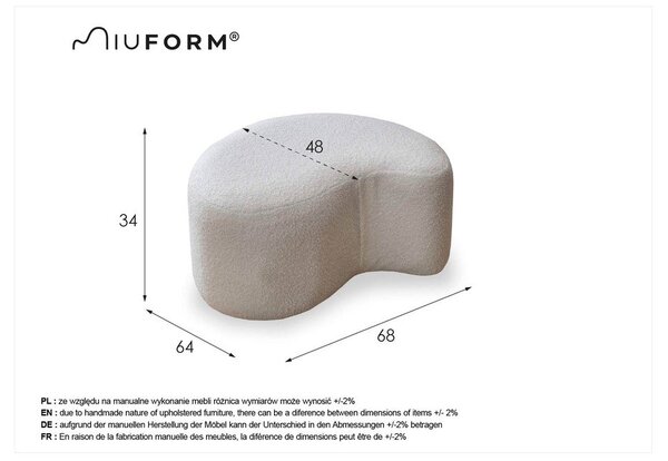Bézs buklé puff Miuf – Miuform