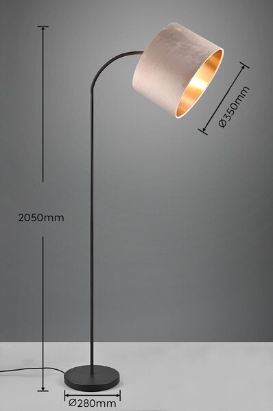 Fekete-bézs állólámpa (magasság 205 cm) Julieta – Trio