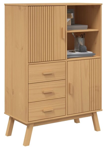 OLDEN tömör fenyőfa magasszekrény 85 x 43 x 125 cm