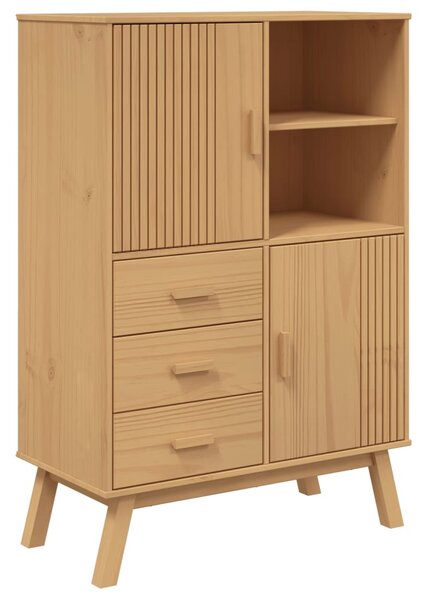 OLDEN tömör fenyőfa magasszekrény 85 x 43 x 125 cm