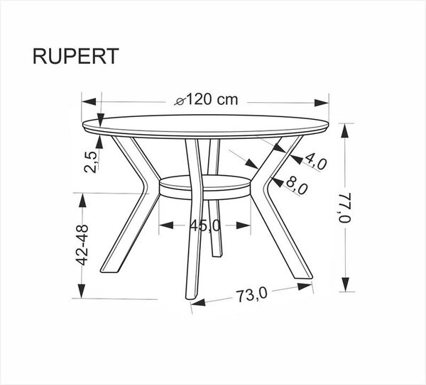 Étkezőasztal (4 fő részére) Ruprt (dió)