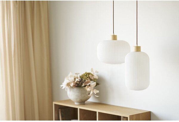 Fehér függőlámpa üveg búrával ø 30 cm Argalo – House Nordic
