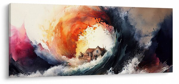 Kép - Az árvíz örvényében, akvarell (120x50 cm)