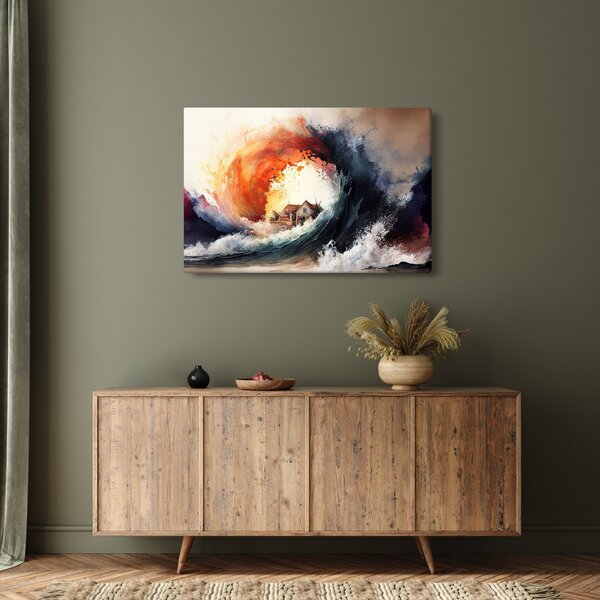 Kép - Az árvíz örvényében, akvarell (90x60 cm)