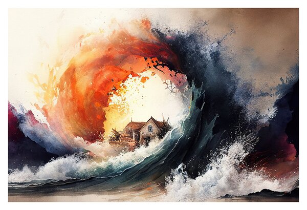 Kép - Az árvíz örvényében, akvarell (90x60 cm)
