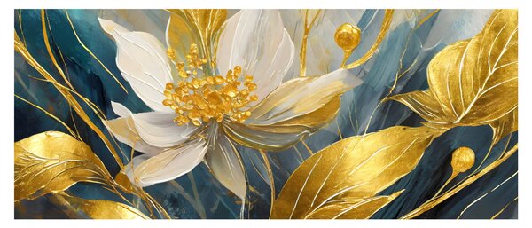 Kép - Festmény arany virágok (120x50 cm)