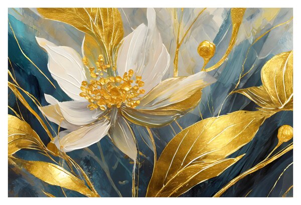 Kép - Festmény arany virágok (90x60 cm)
