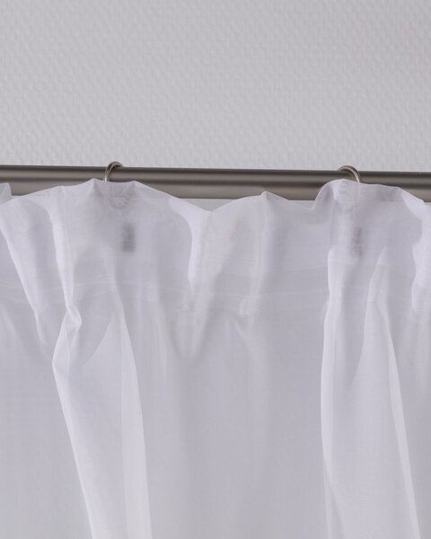 Fényáteresztő függöny Lily, ekrü voile pamutcsipkeszegéllyel, 2 db termék színe fehér szövet áttetsző, fényes