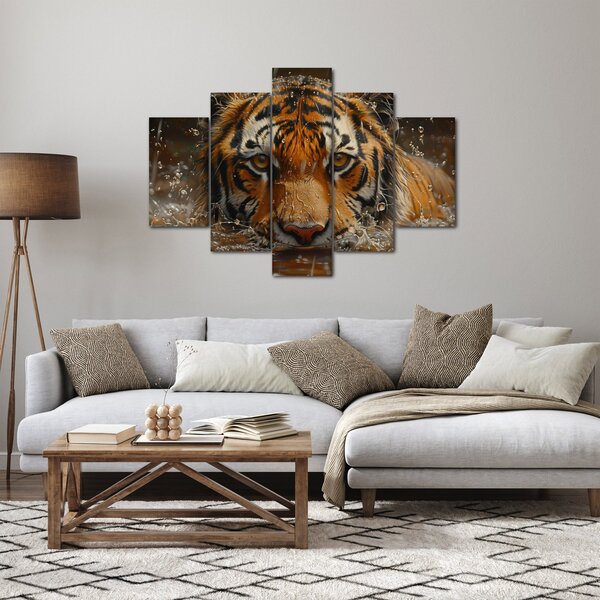 Kép - Portré egy tigris a vízben (150x105 cm)