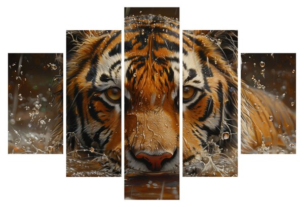 Kép - Portré egy tigris a vízben (150x105 cm)