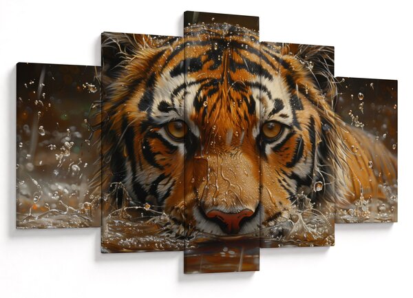 Kép - Portré egy tigris a vízben (150x105 cm)