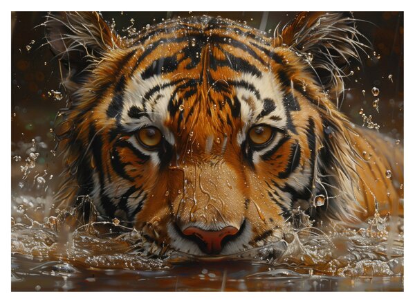 Kép - Portré egy tigris a vízben (70x50 cm)