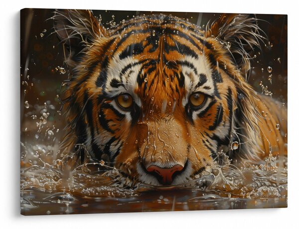 Kép - Portré egy tigris a vízben (70x50 cm)
