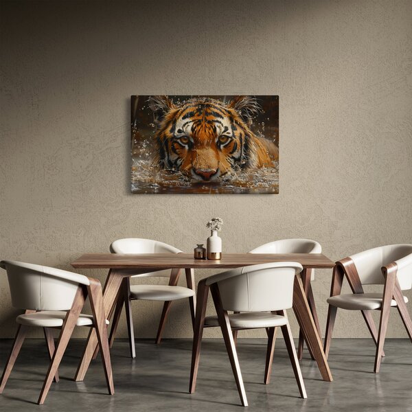Kép - Portré egy tigris a vízben (90x60 cm)